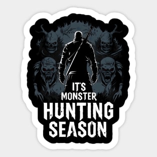 It's Monster Hunting Season - Silhouette - Witcher Sticker